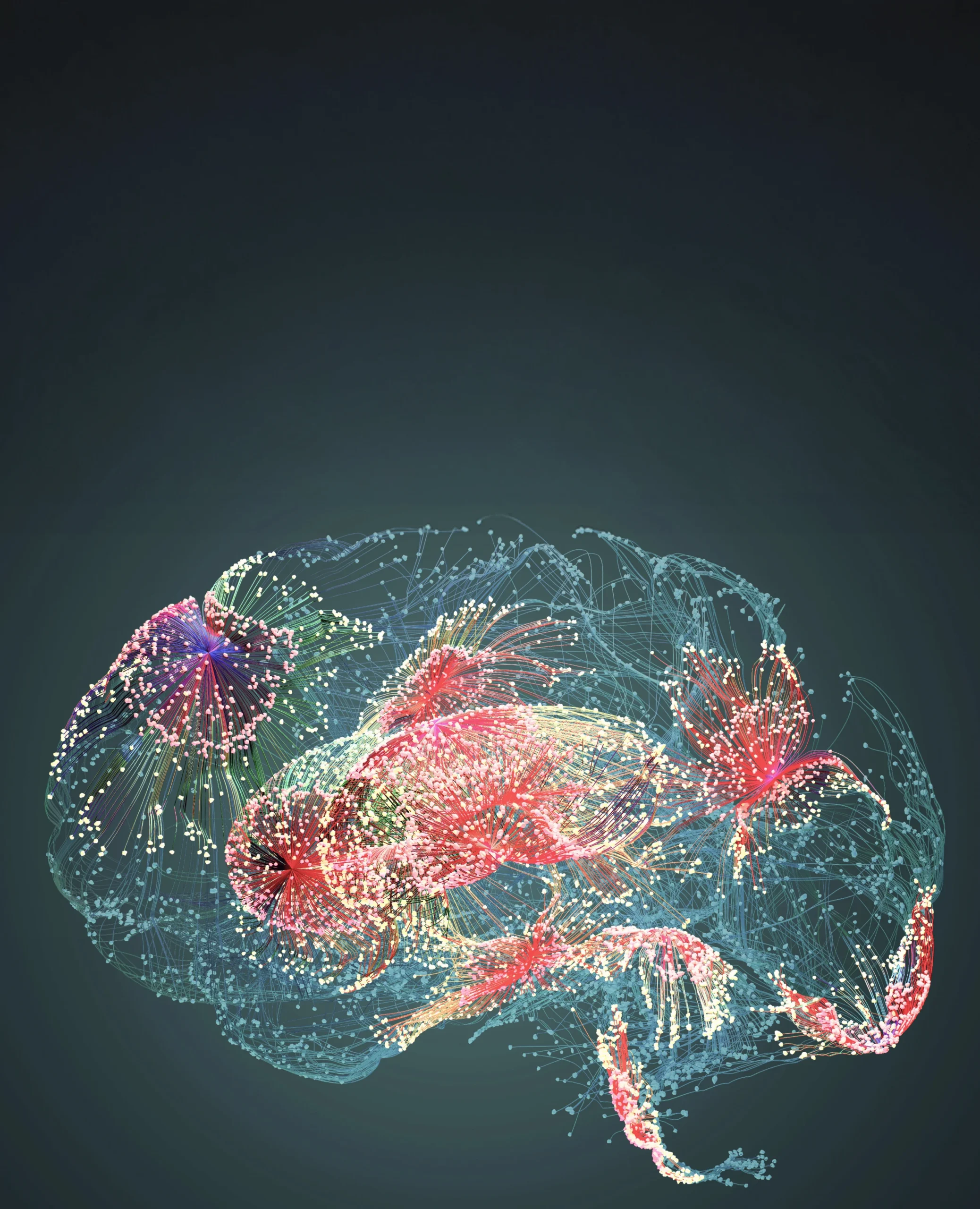 Abstract data visual of the human brain