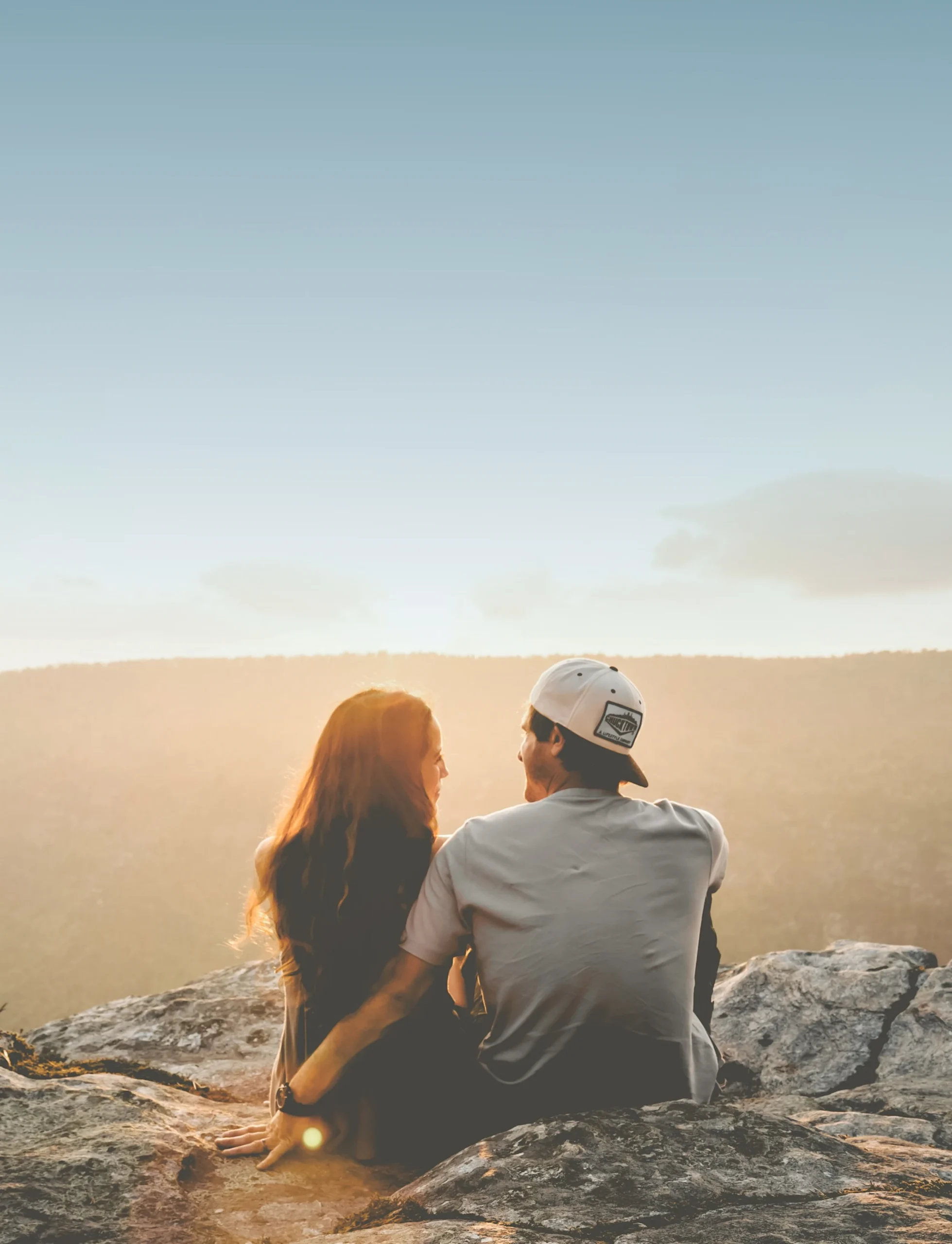 Couple watching the sunrise