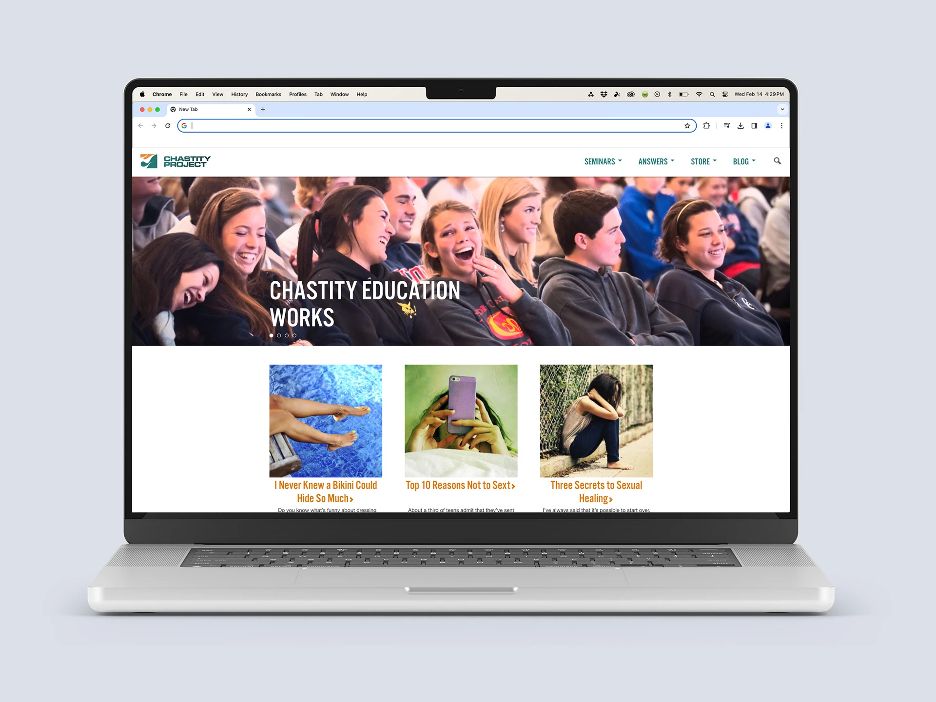 Chastity Project on a laptop