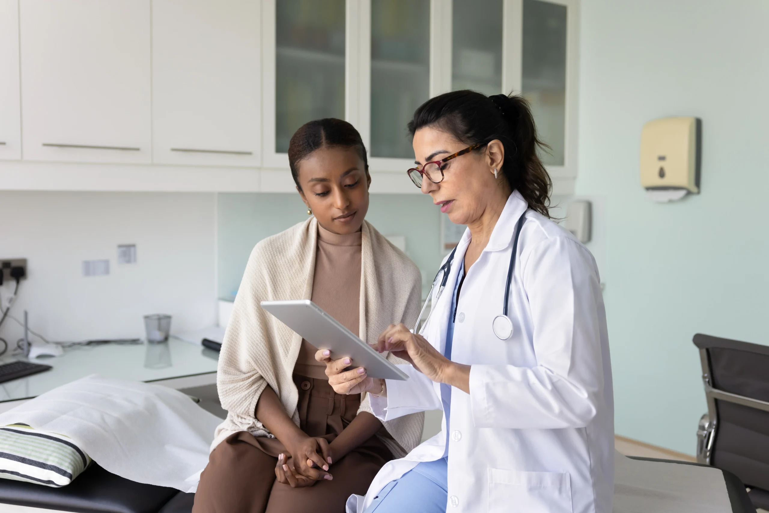 Doctor discussing results with a patient